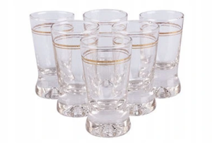 Verres digestfs shooter cristal uni (série de 6 ) décor lignes dorées