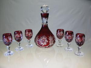 Coffret digestif 7 pieces Cristal Rouge 