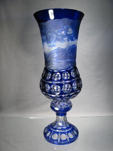 Vase " Bateau 3 mats " en Cristal de Bohème