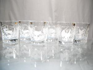 Verres à Whisky Cristal Taillé  "chasse" (coffret de 6 ) 