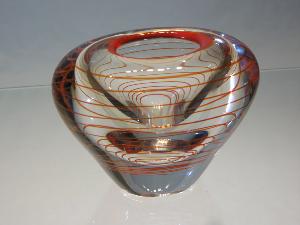 Petit vase Murano ligne rouge