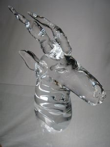 Tête de Antilope Murano, pièce unique signée 