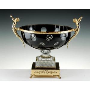 Coupe Cristal de Paris Pompeia Monture Bronze incrute or