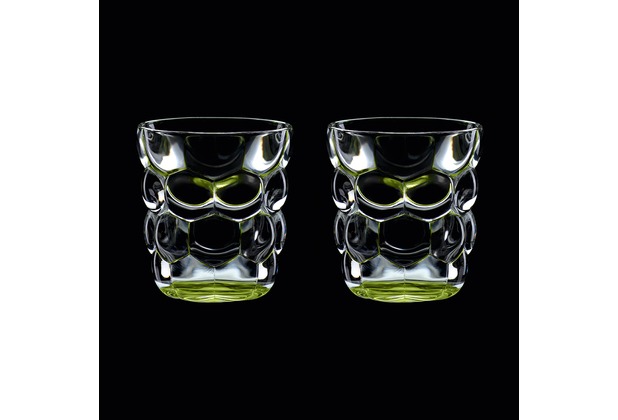 Verres à eau multi-usage Bubbles Vert en cristallin ( lot de 2 ) 