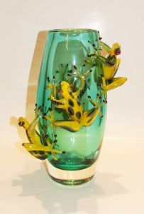 Vase aux 4 grenouilles Africaines Murano