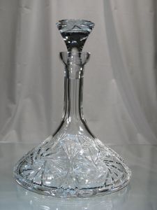 Carafe à Decanter Vin plate en Cristal de Bohème Taille Diamant