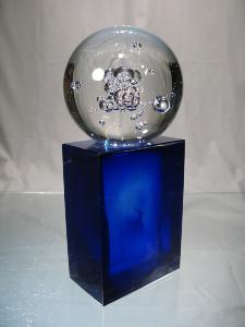 Trophée Bleu Sulfure Bulle Galaxie Murano