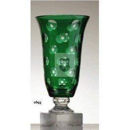 Vase sur pied Cristal de Paris Taille Pastille Ronde