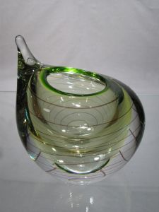 Vase Rond Spirale Verre Murano 