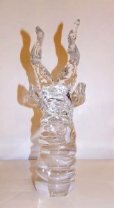 Tête de Antilope Murano, pièce unique signée 