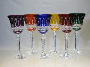 Verre à vin 6 couleurs cristal de bohème