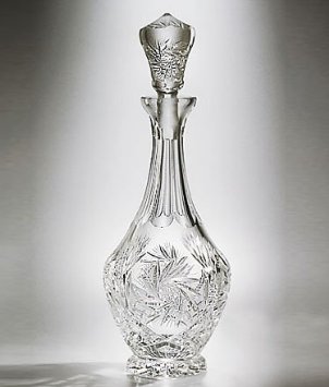 Carafe à Decanter Vin ou Whsky Droite Cristal de Bohème Taille Diamant 