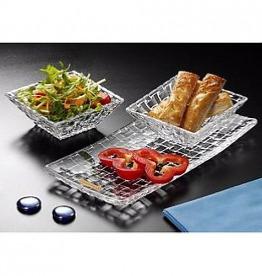 Plateau Aperitif Dinatoire Design collection Bossa Nova en cristal 3 pieces