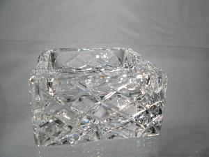 Cendrier Carré en Cristal de Bohème Taille Main