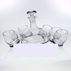 Carafe whisky Cognac Armagnac + 6 verres collection culbuto ( Ensemble 7 pièces uni )