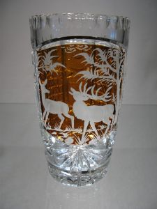 Vase Cerf en Cristal de Bohème 