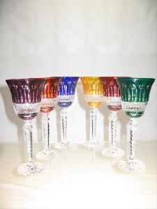 Verre à vin 6 couleurs cristal de bohème