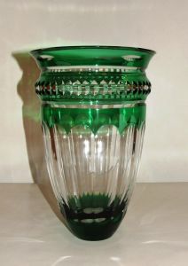 Vase vert en Cristal de Bohème 