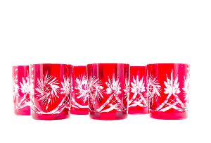 Verres à whisky 6 couleurs cristal bohème