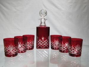 Coffret Whisky 7 pieces Cristal Rouge taille royale 