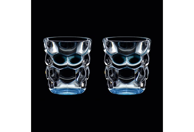 Verres à eau multi-usage Bubbles Bleu en cristallin ( lot de 2 ) 