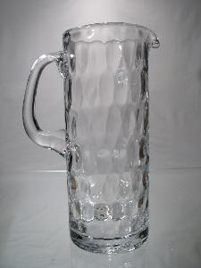 Carafe à eau en cristal uni martelé avec anse