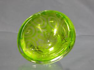 Cendrier Verre Murano Massif vert citron caméléon