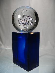 Trophée Bleu Sulfure Bulle Galaxie Murano