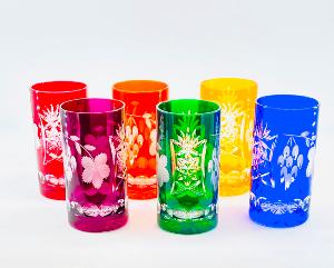 Longdrink 6 couleur en  cristal de bohème