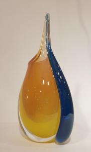 Vase collection Murano avec fleur tulipe jaune