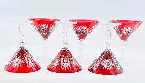 Verres à Martini Taille Diamant Cristal de Bohème 