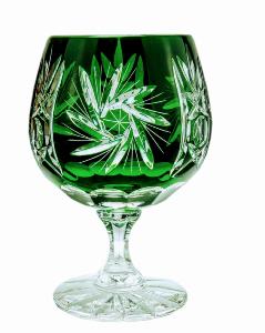 Verres à cognac  diamant 6 couleurs cristal de bohème