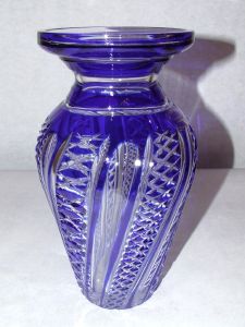 Vase bleu en Cristal de Bohème 