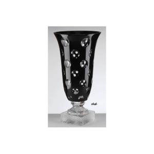 Vase sur pied Cristal de Paris Taille Pastille Ronde