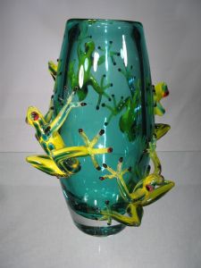 Vase aux 4 grenouilles Africaines Murano