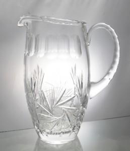 Carafe à Eau anse bec verseur en Cristal de Bohème Taille Etoile Diamant  75 cl 