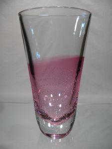 Vase rose bulle Murano 30 cm