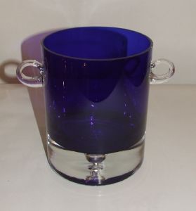 Seau à glaçons en cristal bleu