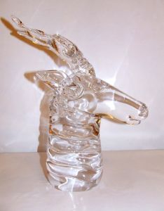 Tête de Antilope Murano, pièce unique signée 