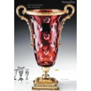 Vase Cristal de Paris Fontainebleau Monture Bronze