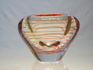 Petit vase Murano ligne rouge