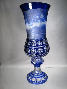Vase " Bateau 3 mats " en Cristal de Bohème