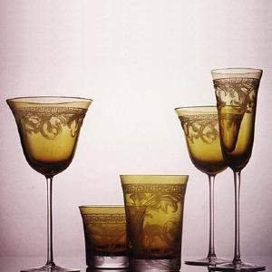 Collection Verres Versace modèle Arabesque ambre