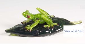 Grenouille sur feuille verte Murano