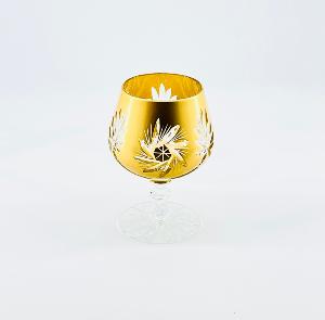  6 Verres à cognac dorés  Cristal de Bohème