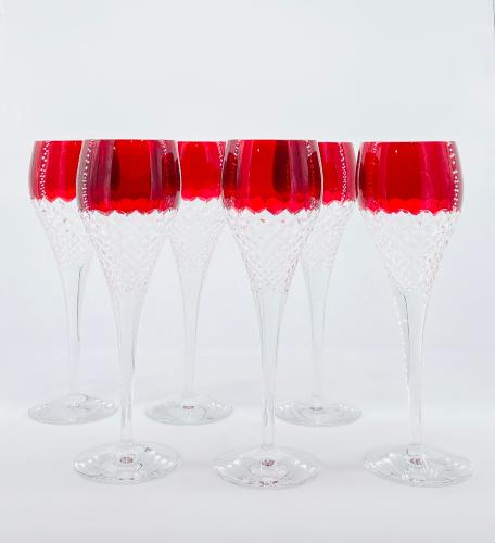 Verres à dégustation du vin en  cristal de bohème