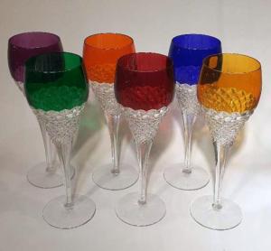 Verres à dégustation du vin en  cristal de bohème