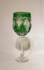 Verres à degustation du VIN couleur vert émeraude en cristal bohème