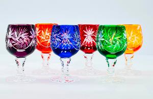 Verres à digestifs en Cristal de Bohème forme bombée